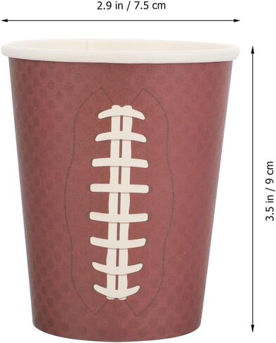 VANZACK 24pcs Football Paper Cups Disposable Juice Drinking Cups Rugby Party Tableware for Tailgate Game Day and Sports Events in Saudi Arabia