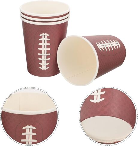 VANZACK 24pcs Football Paper Cups Disposable Juice Drinking Cups Rugby Party Tableware for Tailgate Game Day and Sports Events in Saudi Arabia