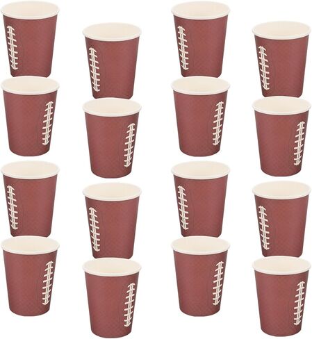 Cabilock 24pcs Thicken Paper Water Cups Rugby Football Party Disposable Paper Cups Sports Theme for Game Day and Tailgate in Saudi Arabia