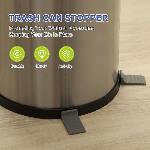 واقي جدار سلة المهملات من LANMU ويتوقف عن التحرك للخلف، 4 قطع من مصد سلة المهملات السيليكون، صندوق قمامة فاصل للحائط لسلال النفايات المستديرة والمربعة، بدون حفر للمطبخ وأرضية المكتب وواقي للحائط in Kuwait
