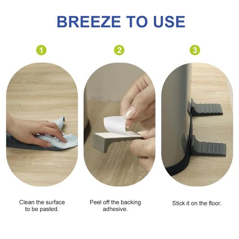 واقي جدار سلة المهملات من LANMU ويتوقف عن التحرك للخلف، 4 قطع من مصد سلة المهملات السيليكون، صندوق قمامة فاصل للحائط لسلال النفايات المستديرة والمربعة، بدون حفر للمطبخ وأرضية المكتب وواقي للحائط in Kuwait