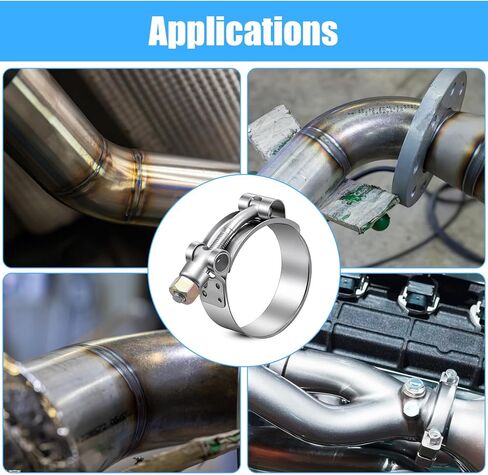 14PCS T-Bolt Hose Clamps 7 Sizes Stainless Steel Turbo Intake Intercooler Clamp, Working Range 28mm-116mm for 0.75" -4'' Hose ID, Radiator Hose Clamp for Automotive in Kuwait