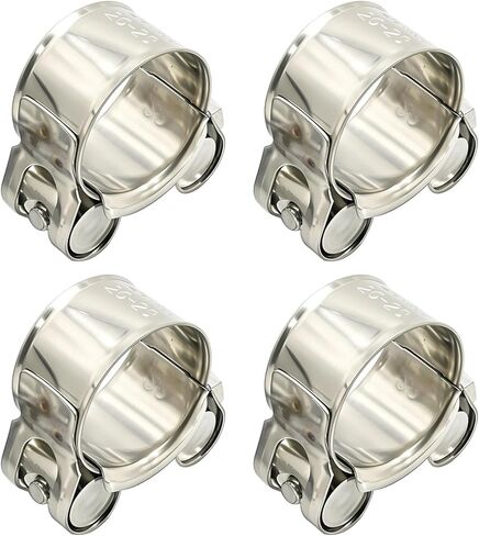 4 Pack 26-28mm (1-1.1 Inch) 304 Stainless Steel T-Bolt Hose Clamps - Heavy Duty Adjustable for Oil/Water/Gas Hoses in Saudi Arabia