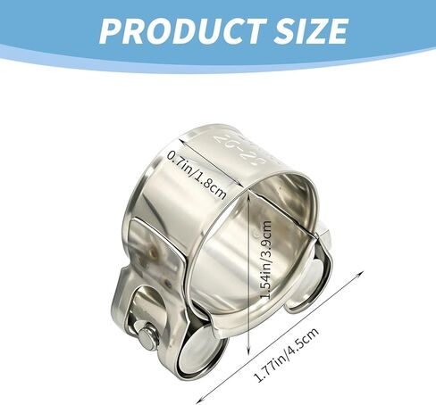 4 Pack 26-28mm (1-1.1 Inch) 304 Stainless Steel T-Bolt Hose Clamps - Heavy Duty Adjustable for Oil/Water/Gas Hoses in Saudi Arabia