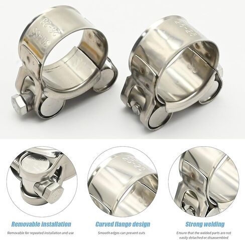 4 Pack 26-28mm (1-1.1 Inch) 304 Stainless Steel T-Bolt Hose Clamps - Heavy Duty Adjustable for Oil/Water/Gas Hoses in Saudi Arabia