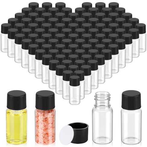 LemonRoad 200 Pcs 10ml Small Clear Plastic Bottle with White Screw Caps Bulk, Mini Empty Essential Oil Bottles Leak Proof Liquid Sample Plastic Vials for Essential Oil, Lab, Perfume, Reagents in Kuwait