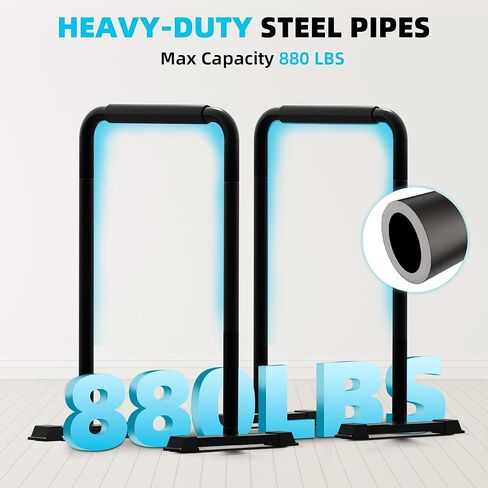 Outdoor Basic 2-in-1 Adjustable Dip Bar Station - Heavy Duty Parallel Bars with Connecting Parts, Extra Tall & Thickened Steel Design for Home Gym, Calisthenics & Strength Training (Dip Bar Pro) in Kuwait