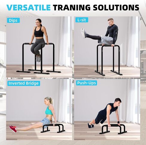 Outdoor Basic 2-in-1 Adjustable Dip Bar Station - Heavy Duty Parallel Bars with Connecting Parts, Extra Tall & Thickened Steel Design for Home Gym, Calisthenics & Strength Training (Dip Bar Pro) in Kuwait