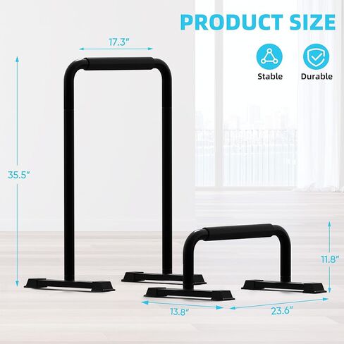 Outdoor Basic 2-in-1 Adjustable Dip Bar Station - Heavy Duty Parallel Bars with Connecting Parts, Extra Tall & Thickened Steel Design for Home Gym, Calisthenics & Strength Training (Dip Bar Pro) in Kuwait