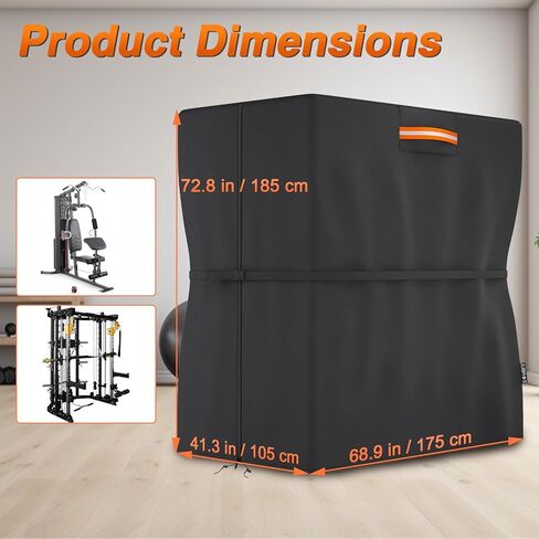 Protective Cover for Home Gym Set, Gym Rack Cover with Zipper Waterproof Dustproof UV Protection for Gym Station/Home Exercise Equipment Set Indoor or Outdoor 41.3" x 68.9" x 72.8" in Saudi Arabia