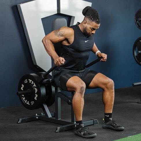 Titan Fitness Seated Dip Machine, Plate Loaded Dip Machine Rated 200 LB, Seated Triceps Dip Machine, Adjustable Padded Seat Backrest, Doubles as Bicep Curl Station in Kuwait