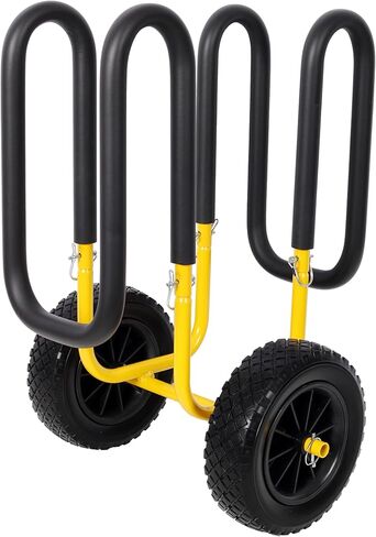 عربة لوح مجداف بإطارات خالية من المسطحة مقاس 10 بوصات، لوح مجداف واقف لألواح ركوب الأمواج، قوارب الكاياك، عربة SUP شديدة التحمل بإطار من الألومنيوم بسعة 150 رطل، تناسب الألواح التي يصل سمكها إلى 6.25 بوصة، أصفر in Kuwait