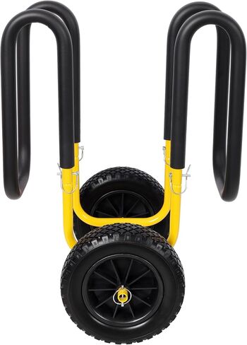 عربة لوح مجداف بإطارات خالية من المسطحة مقاس 10 بوصات، لوح مجداف واقف لألواح ركوب الأمواج، قوارب الكاياك، عربة SUP شديدة التحمل بإطار من الألومنيوم بسعة 150 رطل، تناسب الألواح التي يصل سمكها إلى 6.25 بوصة، أصفر in Kuwait