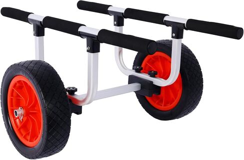 عربة كاياك شديدة التحمل بعرض قابل للتعديل مع عجلات بدون هواء مقاس 12 بوصة سعة 300 رطل عربة دوللي لنقل الألومنيوم محمل كاياك للزورق in Kuwait