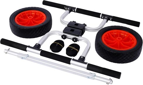 عربة كاياك شديدة التحمل بعرض قابل للتعديل مع عجلات بدون هواء مقاس 12 بوصة سعة 300 رطل عربة دوللي لنقل الألومنيوم محمل كاياك للزورق in Kuwait