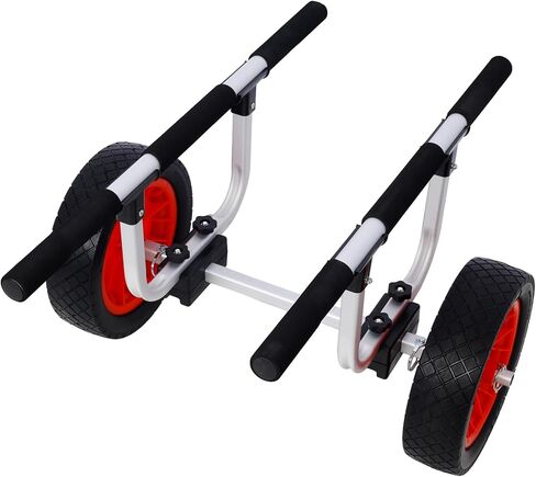 عربة كاياك شديدة التحمل بعرض قابل للتعديل مع عجلات بدون هواء مقاس 12 بوصة سعة 300 رطل عربة دوللي لنقل الألومنيوم محمل كاياك للزورق in Kuwait