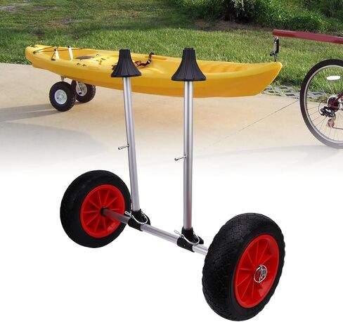 aqxreight Kayak Cart Canoe Carrier Boat Trailer Transport Adjustable Width Metal Frame Foldable Heavy Duty Kayak Trolley with 10 Inch Solid Tires for Kayaks Canoes Small Boats in Saudi Arabia