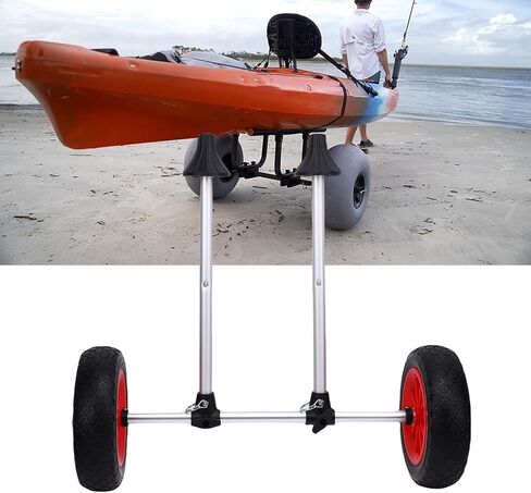 aqxreight Kayak Cart Canoe Carrier Boat Trailer Transport Adjustable Width Metal Frame Foldable Heavy Duty Kayak Trolley with 10 Inch Solid Tires for Kayaks Canoes Small Boats in Saudi Arabia