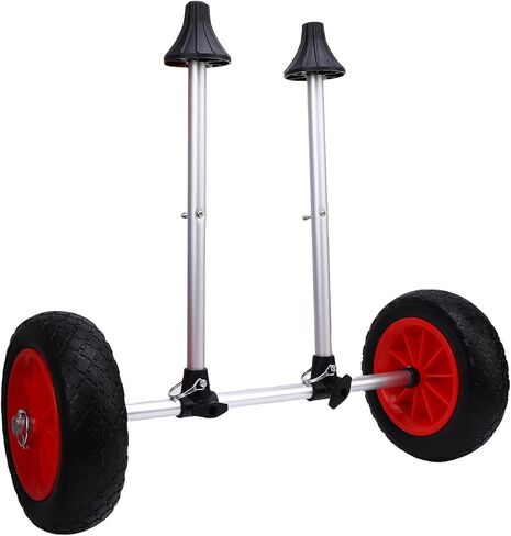 aqxreight Kayak Cart Canoe Carrier Boat Trailer Transport Adjustable Width Metal Frame Foldable Heavy Duty Kayak Trolley with 10 Inch Solid Tires for Kayaks Canoes Small Boats in Saudi Arabia