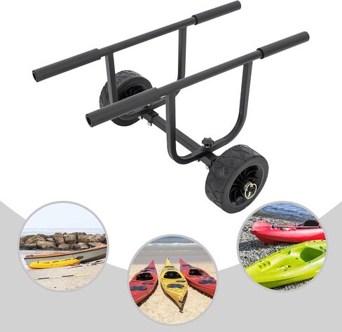 Kayak Cart, Heavy Duty 220 LBS Load Capacity Kayak Trailer, Detachable Canoe Trolley Cart with Adjustable Width & Nonslip Support Foot,8in Solid Tires for Kayaks Canoes Float Mats Paddle boards. in Saudi Arabia