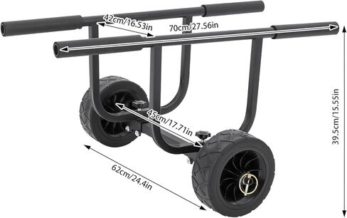 Kayak Cart, Heavy Duty 220 LBS Load Capacity Kayak Trailer, Detachable Canoe Trolley Cart with Adjustable Width & Nonslip Support Foot,8in Solid Tires for Kayaks Canoes Float Mats Paddle boards. in Saudi Arabia
