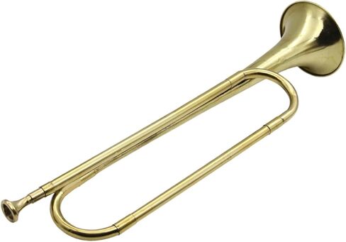 1 Marching Bugle, Brass Trumpet for Beginner, skilled Student & Adult, Gold B Flat Instrument for School Marching Band, Drum group, Orchestra, Portable portable in Kuwait