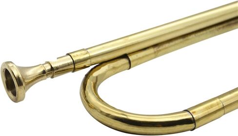 1 Marching Bugle, Brass Trumpet for Beginner, skilled Student & Adult, Gold B Flat Instrument for School Marching Band, Drum group, Orchestra, Portable portable in Kuwait
