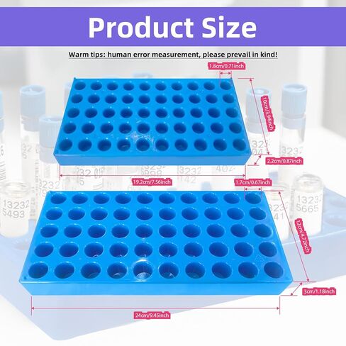 4 عبوات من حامل القوارير لزجاجات عينات HPLC سعة 4 مل/5 مل وقوارير تحليل كروماتوغرافي 1.5/2 مل - مجموعة قيمة مع ملصقات مرقمة، مادة متينة، منظم مختبر للعلماء وفنيي المختبر in Kuwait