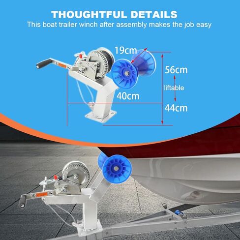 ecutee 1200 رطل قدرة قارب مقطورة ونش الوقوف مع الأسطوانة قابل للتعديل 3 "x4" مقطورة ونش جبل لقوارب الصيد القوارب البخارية المجلفن إطار مقاوم للتآكل غير الصفر البولي يوريثين الأسطوانة in Kuwait