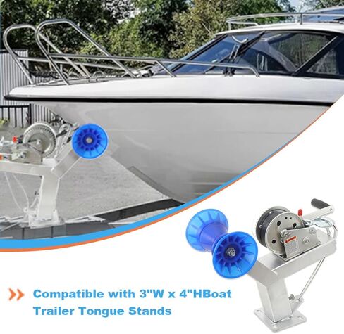 ecutee 1200 رطل قدرة قارب مقطورة ونش الوقوف مع الأسطوانة قابل للتعديل 3 "x4" مقطورة ونش جبل لقوارب الصيد القوارب البخارية المجلفن إطار مقاوم للتآكل غير الصفر البولي يوريثين الأسطوانة in Kuwait