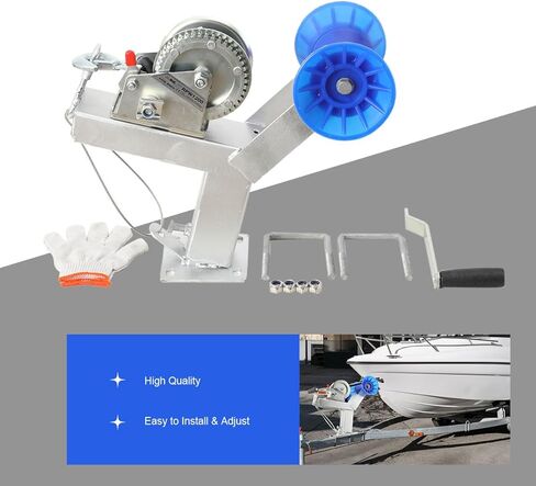 ecutee 1200 رطل قدرة قارب مقطورة ونش الوقوف مع الأسطوانة قابل للتعديل 3 "x4" مقطورة ونش جبل لقوارب الصيد القوارب البخارية المجلفن إطار مقاوم للتآكل غير الصفر البولي يوريثين الأسطوانة in Kuwait
