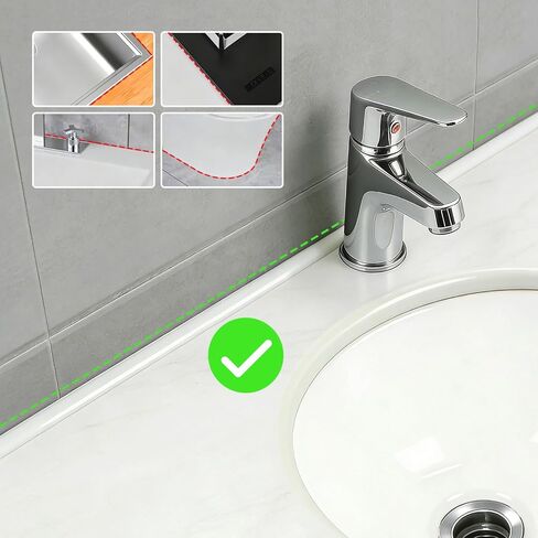 شريط السد مطور مقاوم للماء ذاتي اللصق أبيض 0.3 بوصة × 10 قدم، شريط مانع للتسرب شريط زخرفي للحمام والمرحاض وحوض الاستحمام وحوض الاستحمام in Kuwait