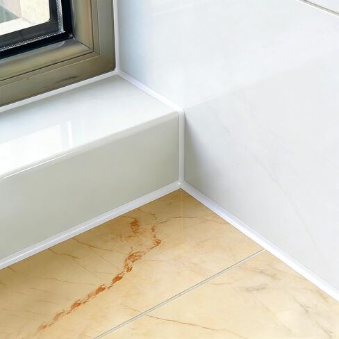 شريط السد مطور مقاوم للماء ذاتي اللصق أبيض 0.3 بوصة × 10 قدم، شريط مانع للتسرب شريط زخرفي للحمام والمرحاض وحوض الاستحمام وحوض الاستحمام in Kuwait