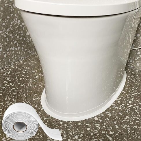 شريط السد الأبيض للحمام والمطبخ، شريط لاصق ذاتي أبيض للحمام، محيط الحوض، عصا وعاء المرحاض، سطح المطبخ (1.5 بوصة × 10.5 قدم، غلاف نفطة PVC) in Kuwait