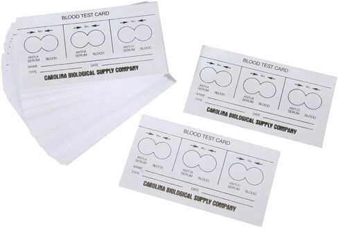 Blood Test Cards, Box of 100 Cards with Printed Guide in Saudi Arabia