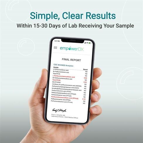 اختبار الدم للتعرض لـ PFAS من شركة EmpowerDX - طقم اختبار في المنزل للمواد الكيميائية PFAS in Kuwait