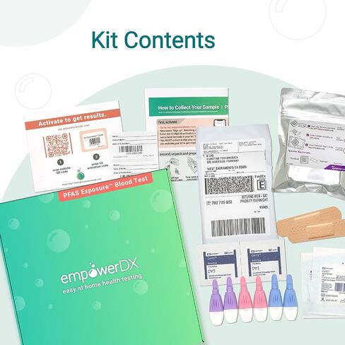 اختبار الدم للتعرض لـ PFAS من شركة EmpowerDX - طقم اختبار في المنزل للمواد الكيميائية PFAS in Kuwait