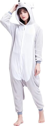 FashionFits Unisex Hoodie Jumpsuit Mouse Costume Pyjama Cosplay Sleepwear Gray M in Kuwait