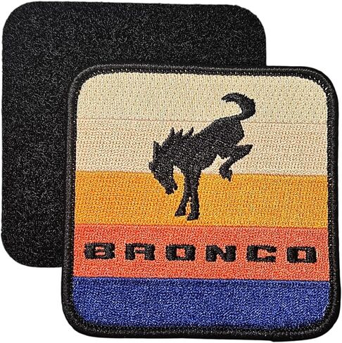 Ford Bronco Stripes Logo Patch 3 بوصة × 3 بوصة | رقعة ختم الحرارة للملابس ، سترة جان ، حقيبة ظهر سوداء ، قبعة ، سترات ، وأكثر من ذلك in Kuwait