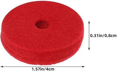 Zerodeko 24pcs Double Layer Red Cymbal Felt Pads 4x0.8cm Drum Mute Pads Set with Anti-vibration Washers for Enhanced Cymbal Protection and Sound Quality, Compatible with Drum Sets and Jazz in Saudi Arabia
