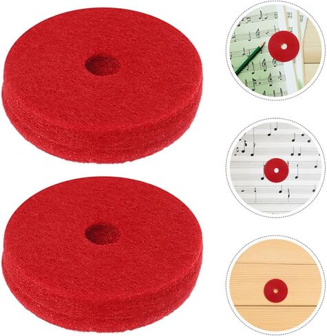Zerodeko 24pcs Double Layer Red Cymbal Felt Pads 4x0.8cm Drum Mute Pads Set with Anti-vibration Washers for Enhanced Cymbal Protection and Sound Quality, Compatible with Drum Sets and Jazz in Saudi Arabia