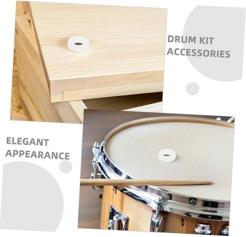 200pcs White Drum Washers Felt Pads for Snare Drum and Cymbal Stand Sleeves Noise Dampening Set Accessories for Beginner and Professional Use in Saudi Arabia