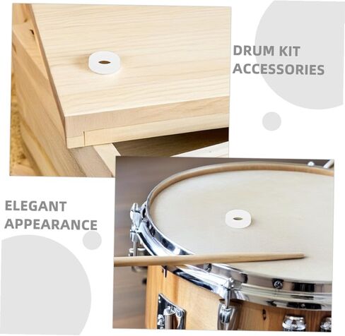 200pcs White Plastic Drum Washers Drum Set Accessories Cymbal Stand Noise Dampening Pads for Snare and Percussion Kit Practice and Performance in Saudi Arabia