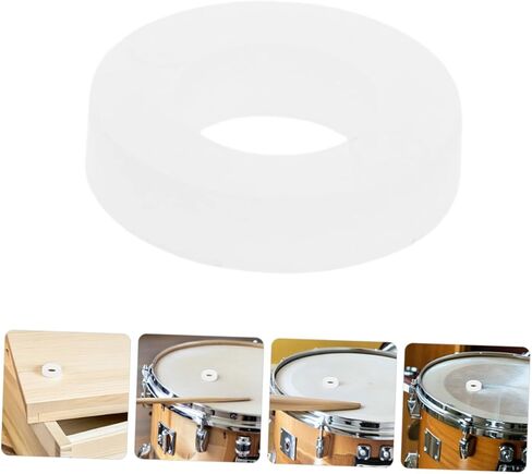 200pcs White Plastic Drum Washers Drum Set Accessories Cymbal Stand Noise Dampening Pads for Snare and Percussion Kit Practice and Performance in Saudi Arabia