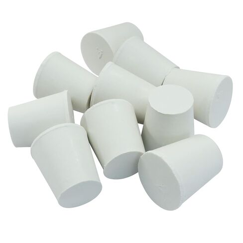 Hordion 10 Pcs Solid Rubber Stoppers, 2# White Tapered Lab Seal Tube Stopper Plug, 21x15x26mm in Saudi Arabia