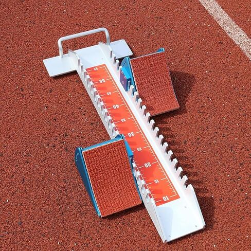 Athletics Starting Block with Adjustable Angles and Non-Slip Pedals for Plastic and Cinder Tracks, Rust-Resistant Plastic Runway Block in Saudi Arabia