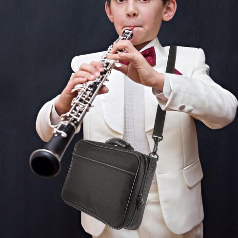 Pu Leather Oboe Case Set, Black Portable Storage Bags with Backpack Strap, Protective Musical Instrument Carrying Case for Travel and Daily Use in Kuwait