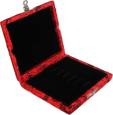 حافظة Oboe Reed مع بطانة من القماش، صندوق تخزين Oboe Reed خفيف الوزن مكون من 6 فتحات، نسيج حريري أحمر واستخدام محمول in Saudi Arabia