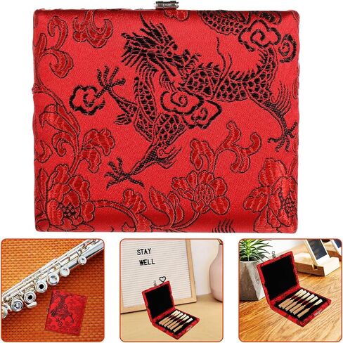حافظة Oboe Reed مع بطانة من القماش، صندوق تخزين Oboe Reed خفيف الوزن مكون من 6 فتحات، نسيج حريري أحمر واستخدام محمول in Saudi Arabia