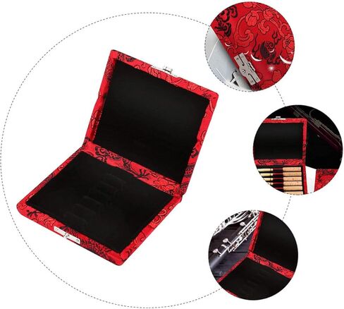 Red 6pcs Silk Oboe Reed Storage Box Portable Reed Holder Case for Wind Instrument Protective Accessory for Musicians in Saudi Arabia